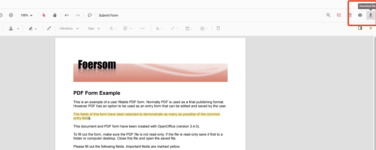 Save and Download the Highlighted File