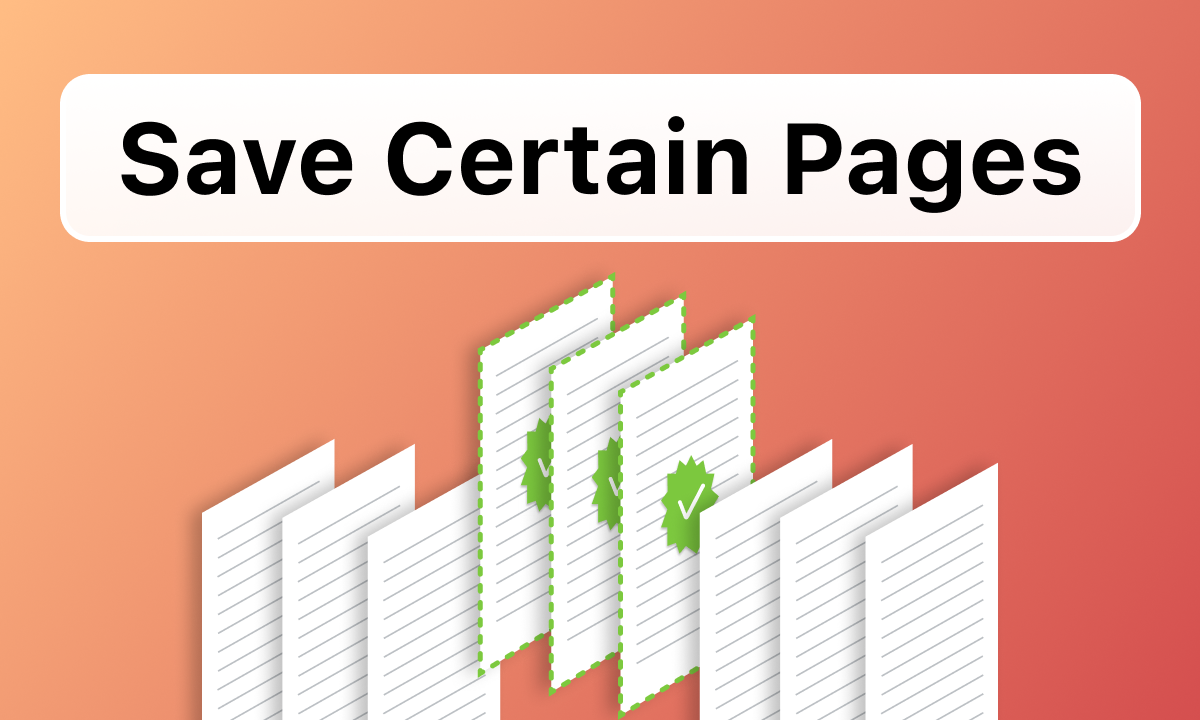 Save Certain Pages of PDF