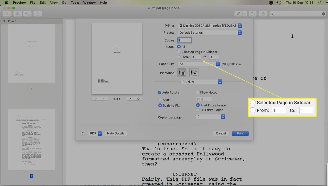 Save Certain Pages of PDF Using Preview