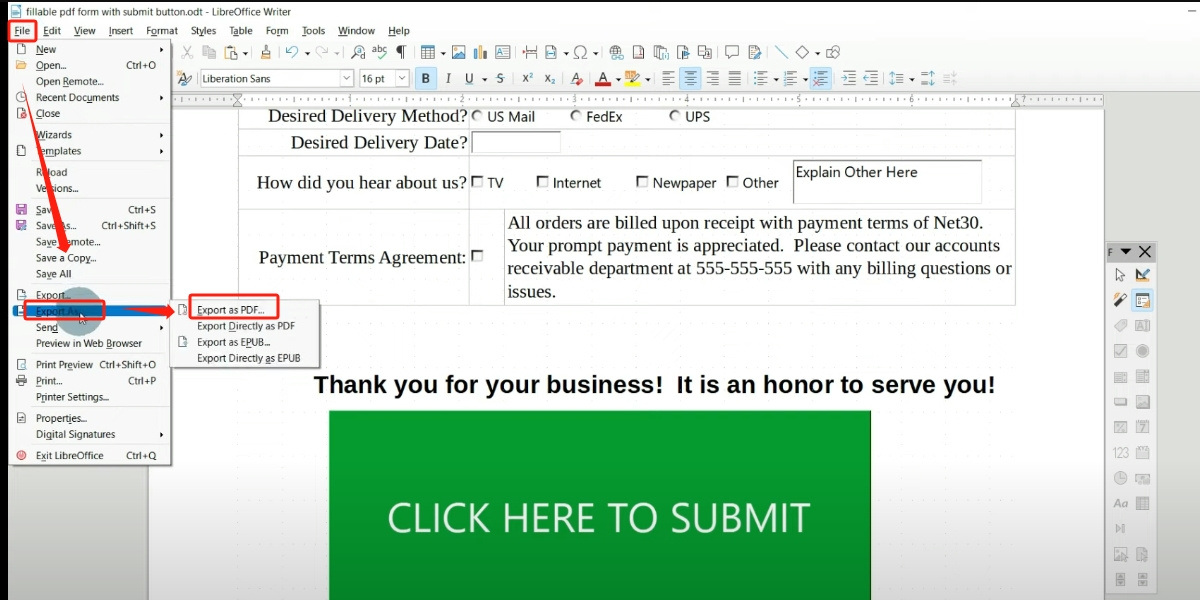 Export Edited PDF