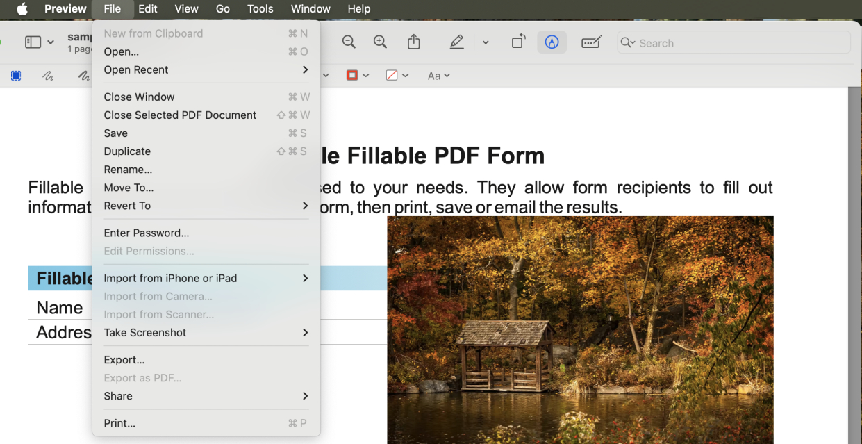 Save PDF in Preview