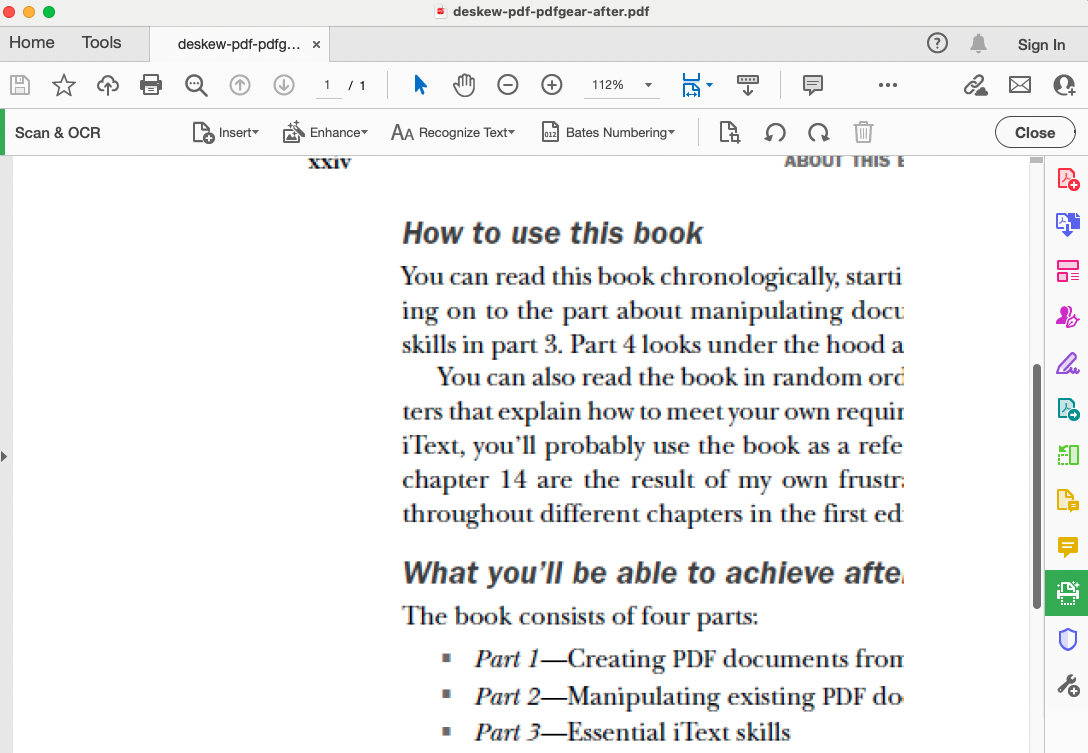Save the Deskew PDF to Device
