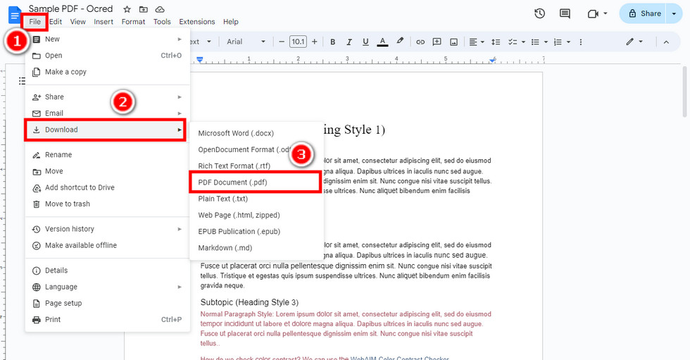 Save the Document as PDF