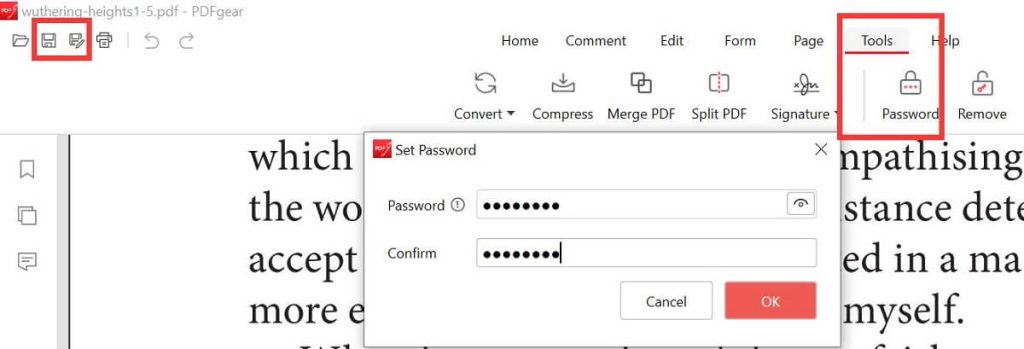 Save the PDF File without a Password