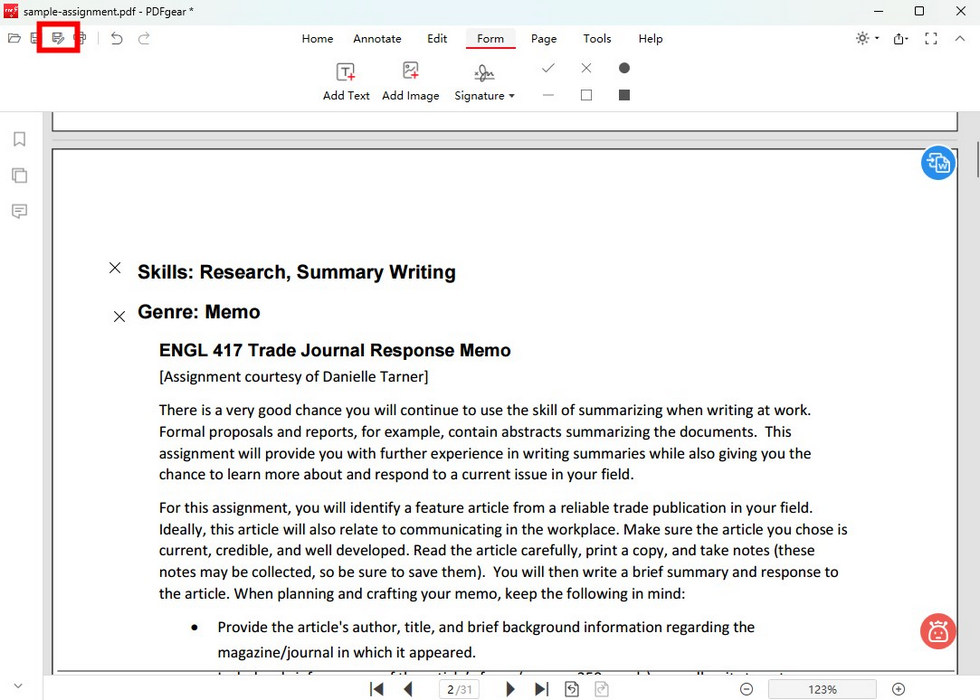 Save the PDF with Cross Marks in PDFgear
