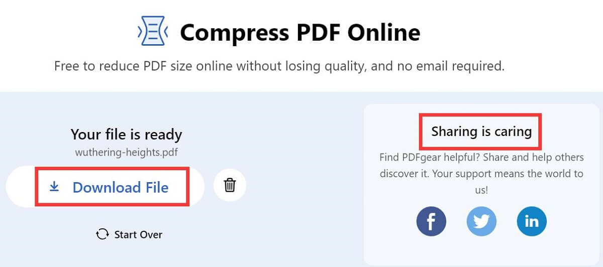 Save the Reduced PDF File
