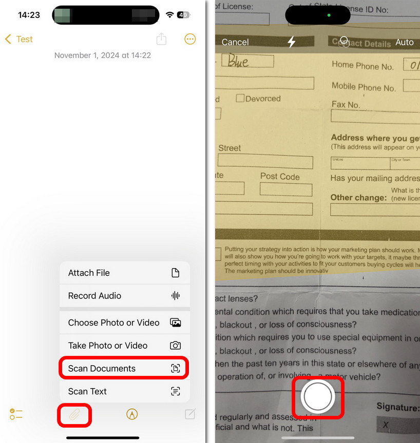 Scan Photo in Notes on iPhone
