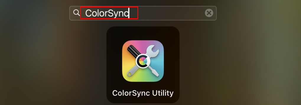 Search for ColorSync Utility