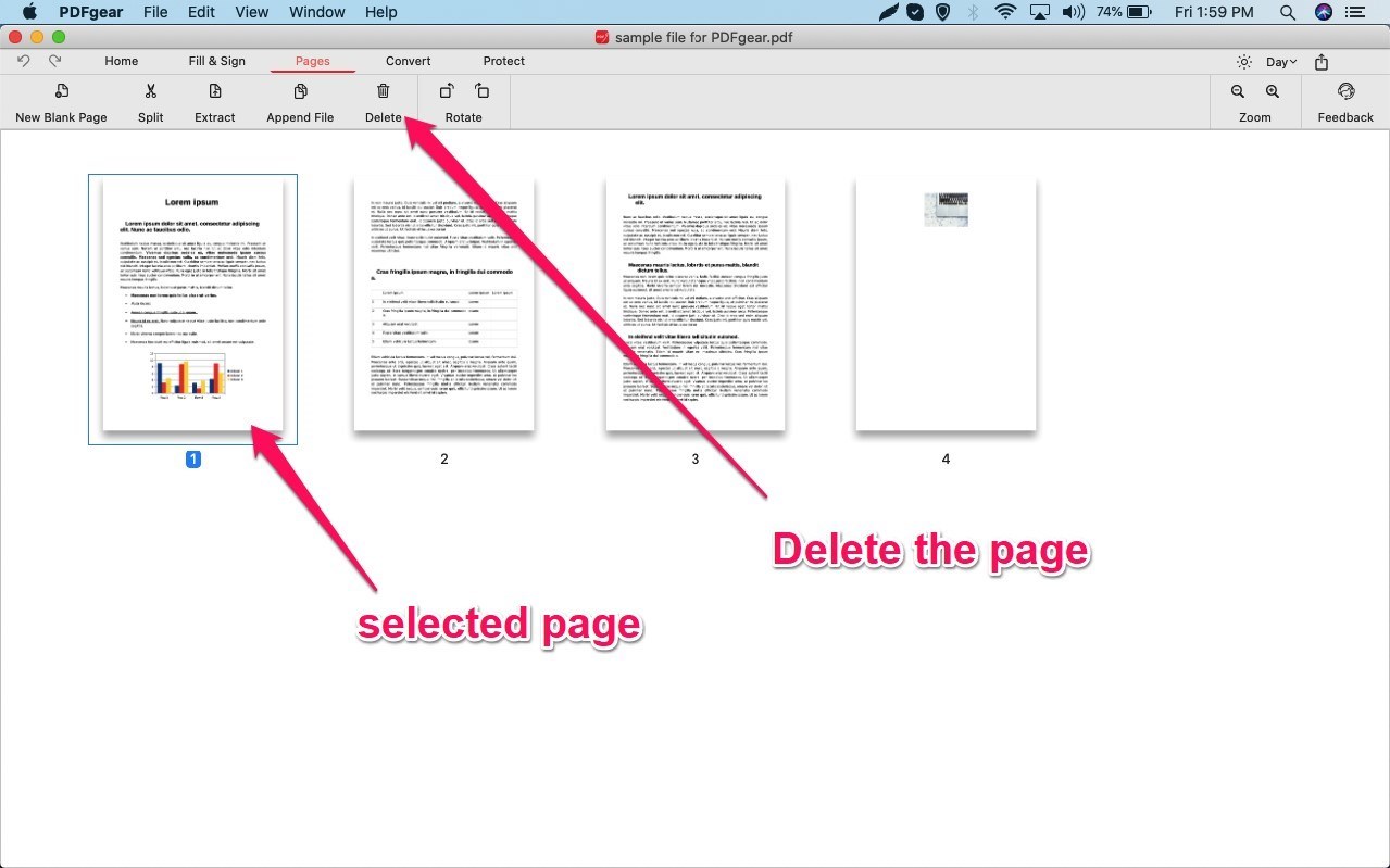 Pdf editor page shop delete