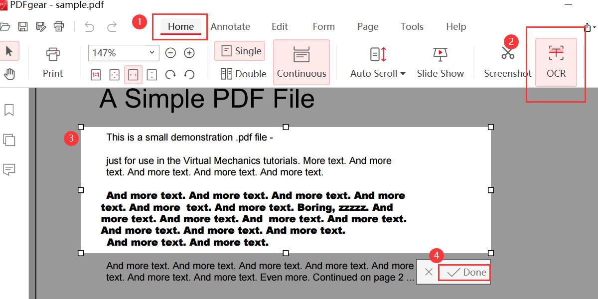 Perform OCR in PDFgear