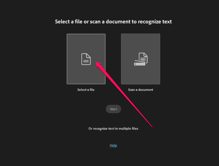 Select File in Adobe