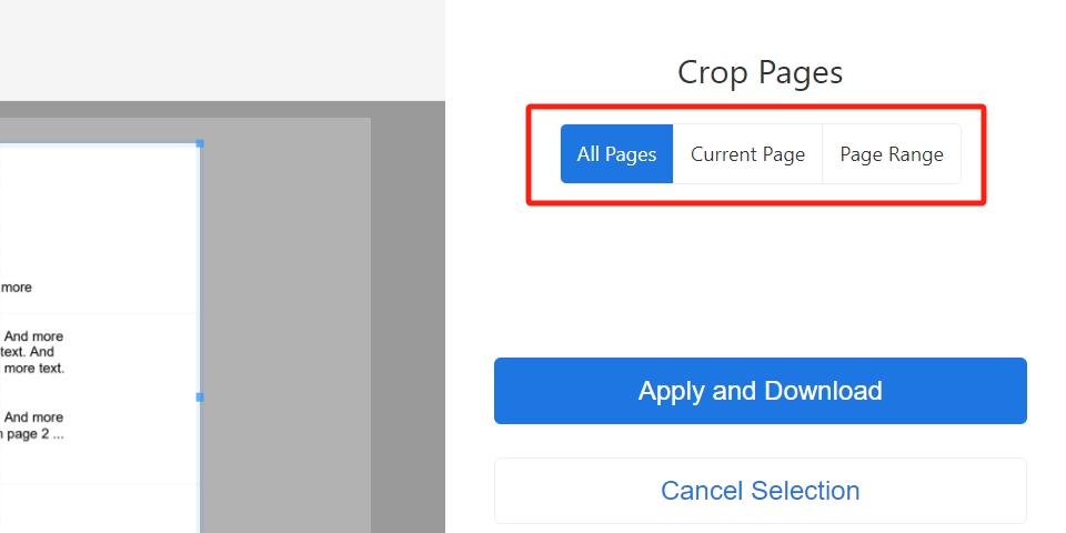 Custom the Crop Page
