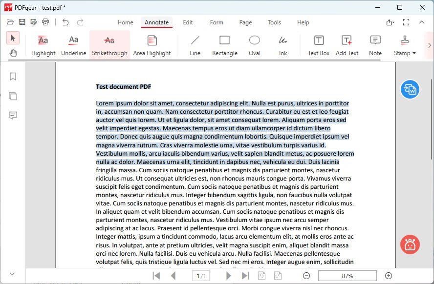 Select the Text to Cross Out