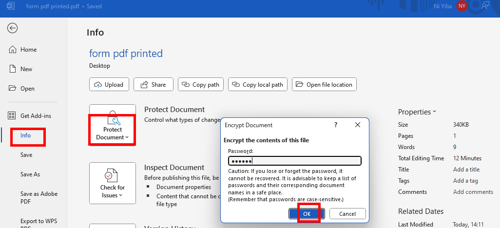 Password Protect a PDF with Microsoft Word