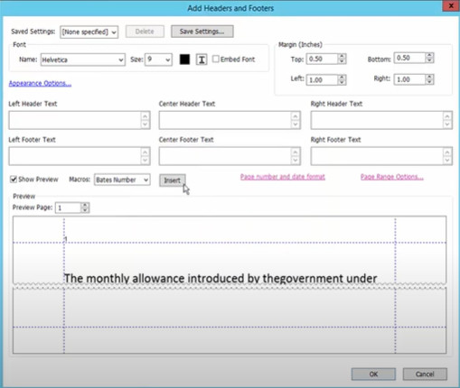 Setup Header and Footer