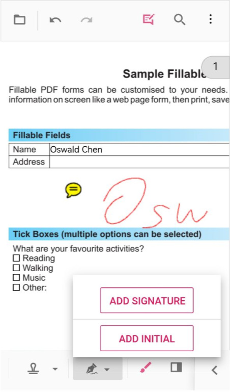 Sign on PDF