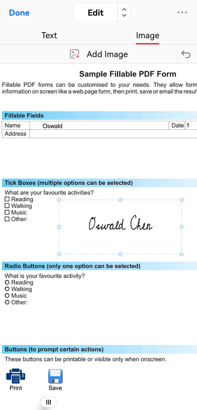 Sign the Form