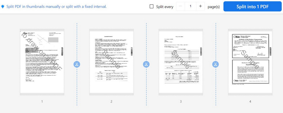 Split the PDF Online in PDFgear