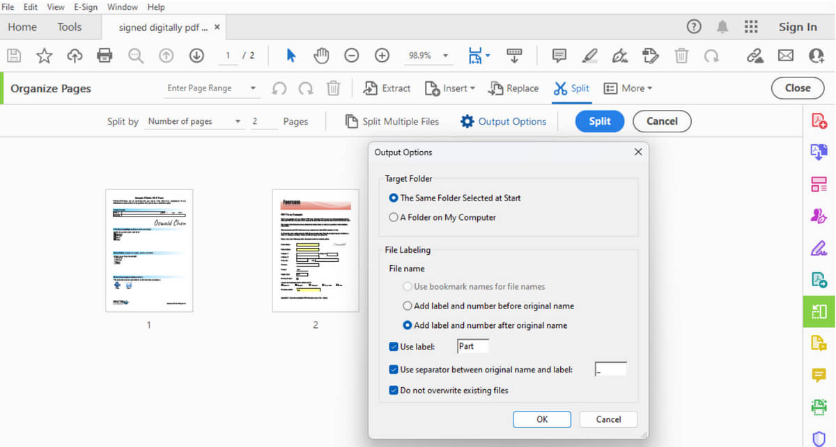 How to Split a Signed PDF without Losing Digital Signature