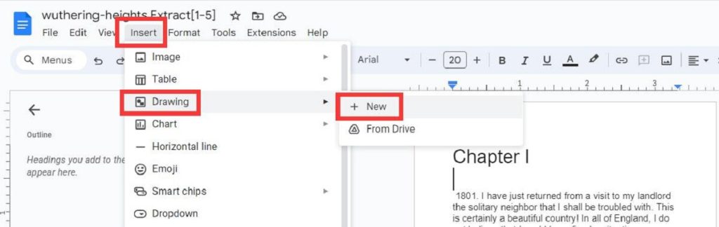 Steps to Draw an Arrow in a PDF in Google Docs