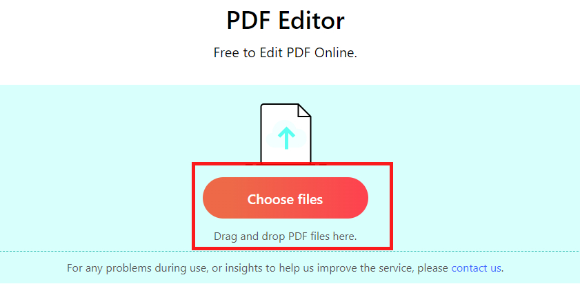Add a PDF to PDFgear Online Editor