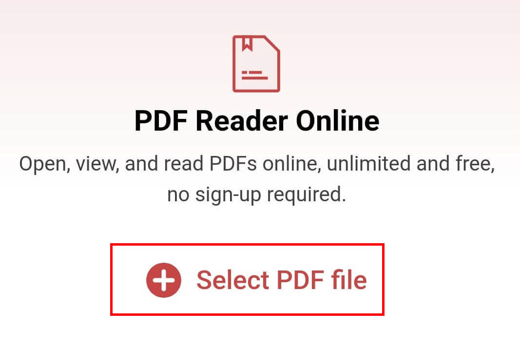 Tap Select PDF File on PDFgear