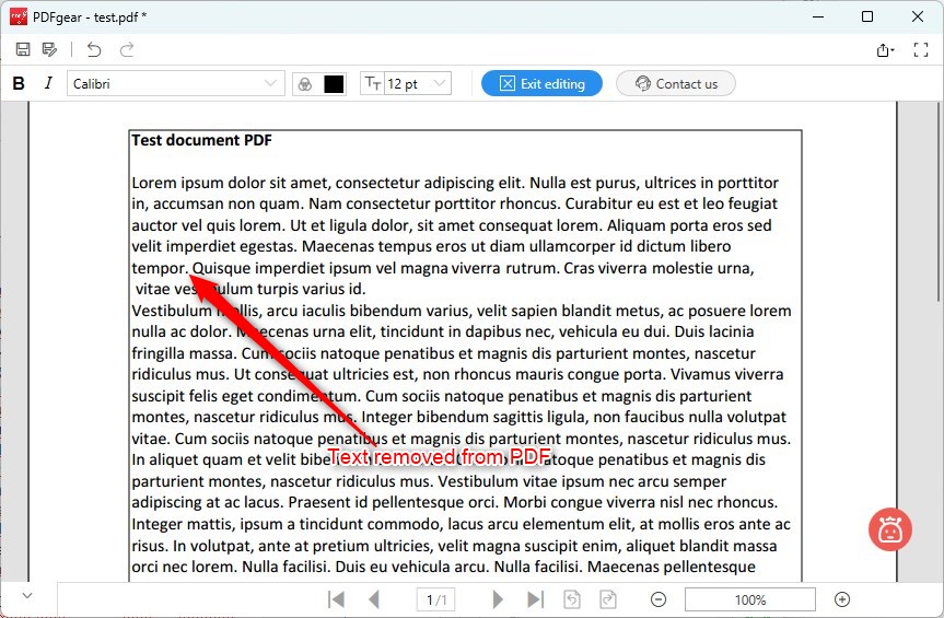 Text Removed from PDF