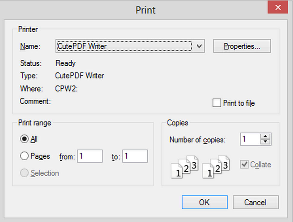 Do PDF Printing by CutePDF