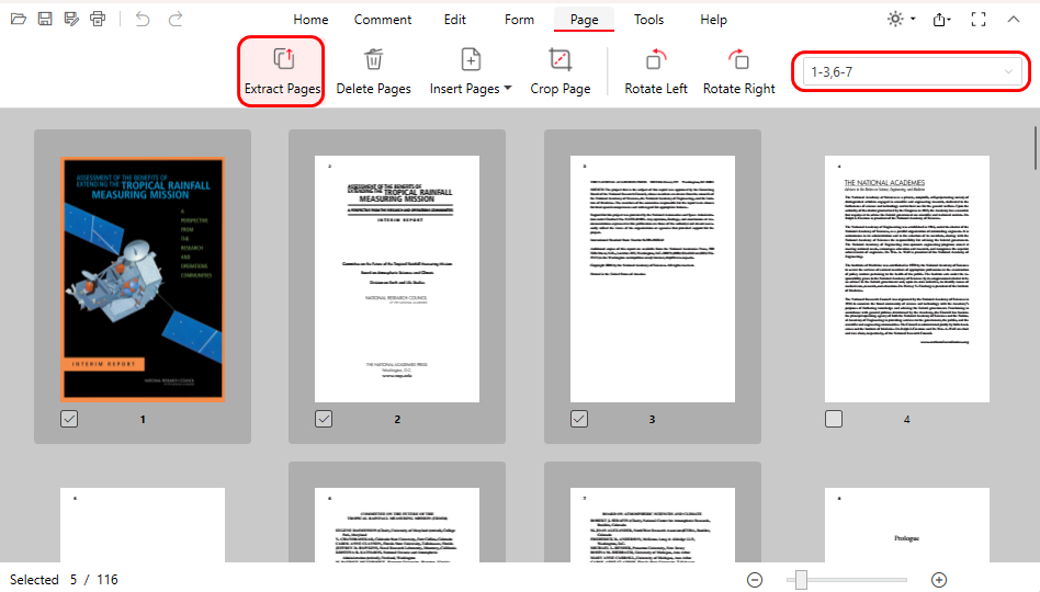 Save Certain Pages of a PDF Using PDFgear