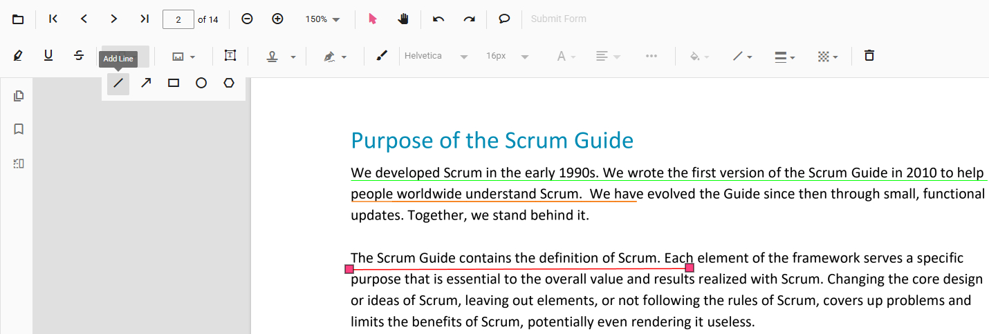 Underline with Line Shape