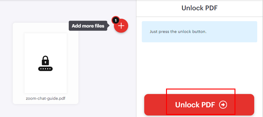 Unlock a PDF with iLovePDF