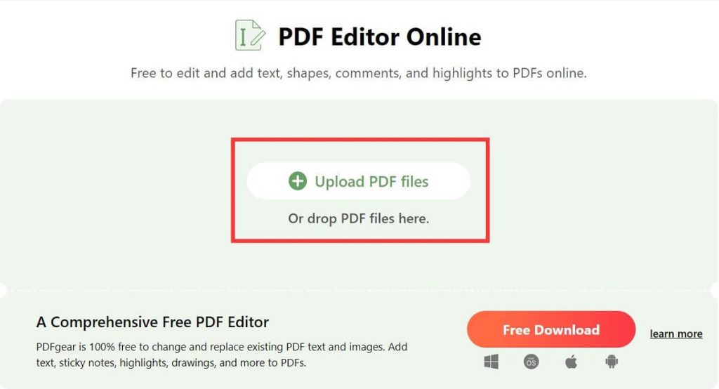 Upload a PDF File to Online PDF Editor
