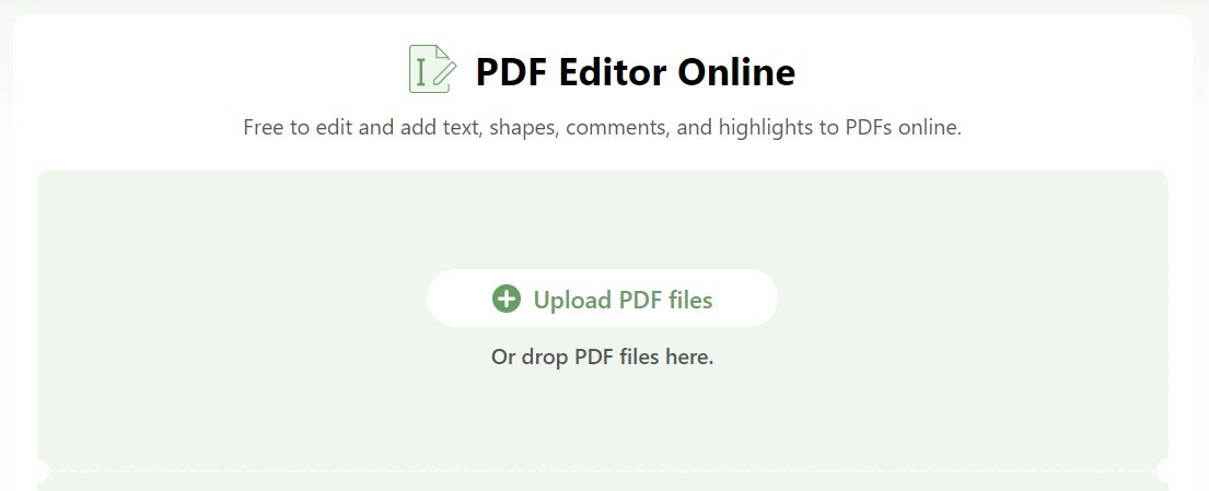 Upload a PDF to the Online Editor