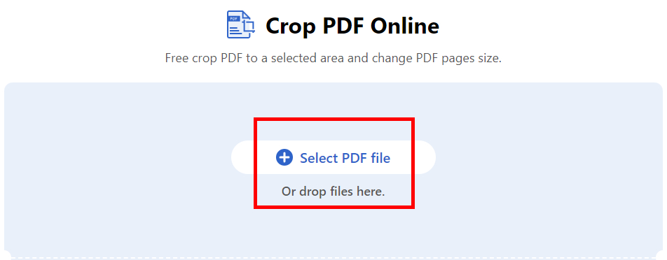 Upload a PDF to PDFgear Online Cropper