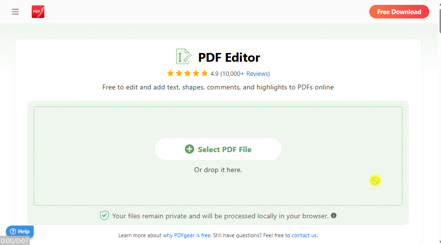 Highlighting Scanned PDF with PDFgear Online Editor for Free