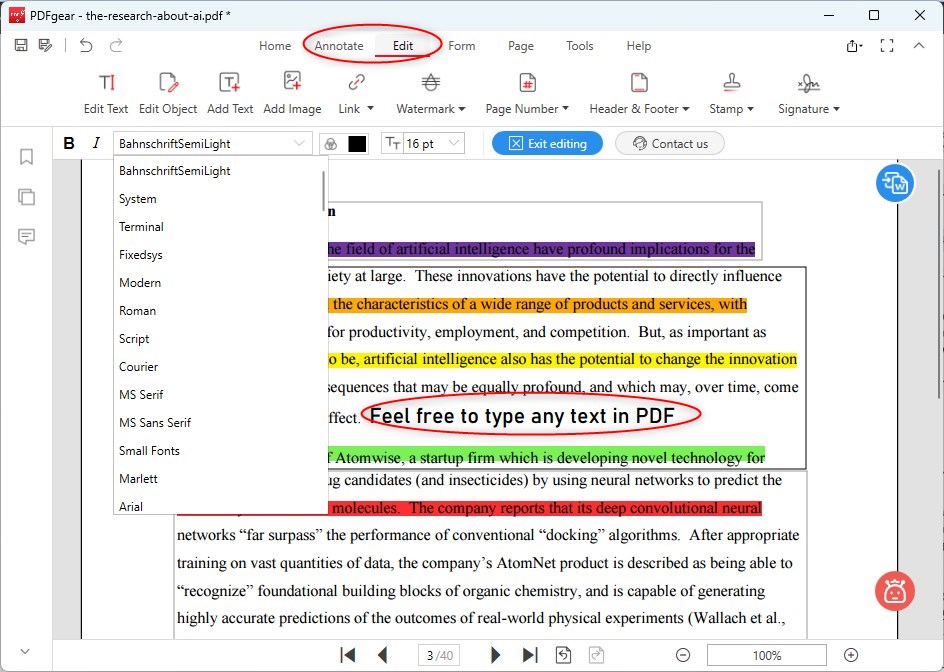 Write on PDF Offline