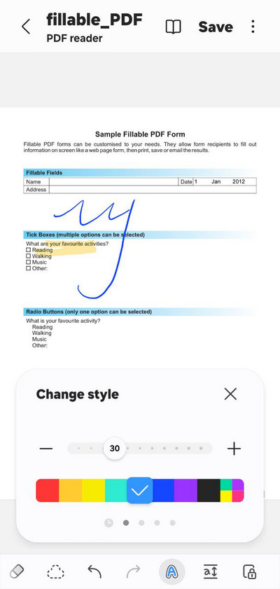 Write on a PDF with Samsung Notes