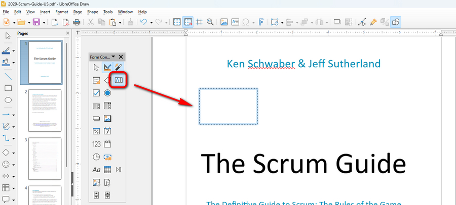 Add Fillable Text Boxes in LibreOffice Draw