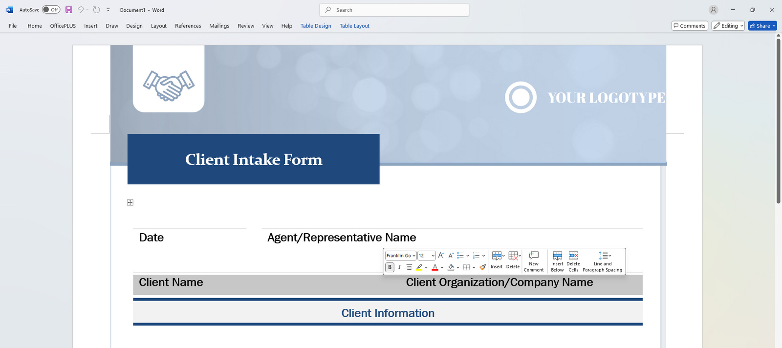 Edit the Form