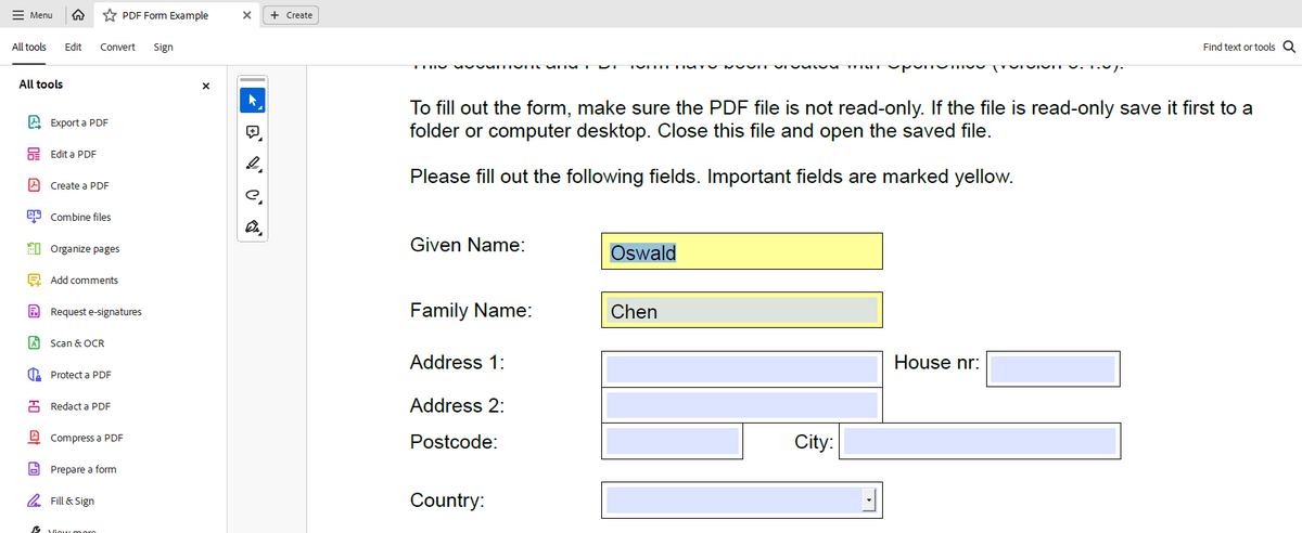 Fill Out PDF Forms in Adobe