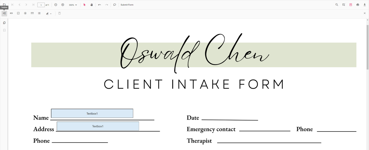 Insert Fillable Form Fields