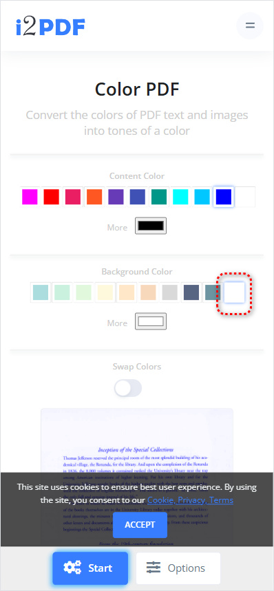 Choose Background Color
