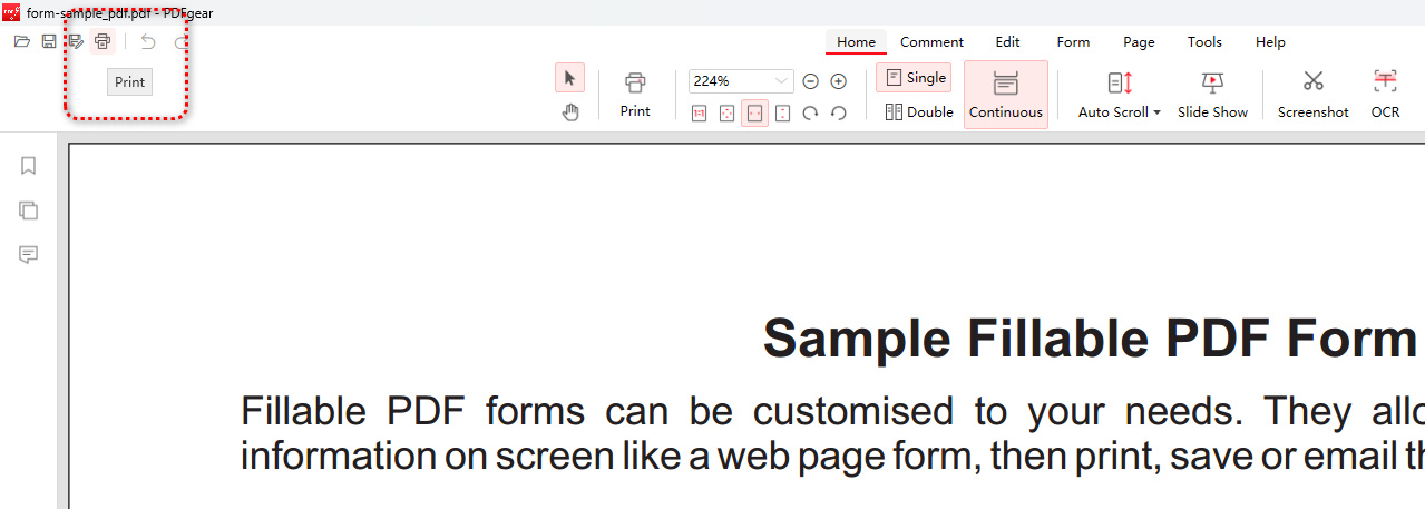 Click Printer Icon