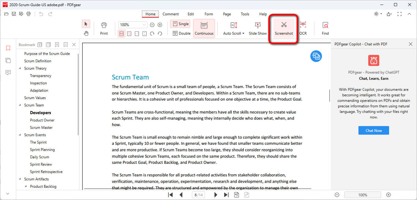 Access the Screenshot Tool