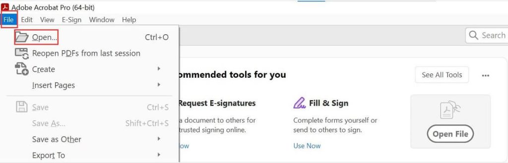 Import a PDF to Adobe Acrobat