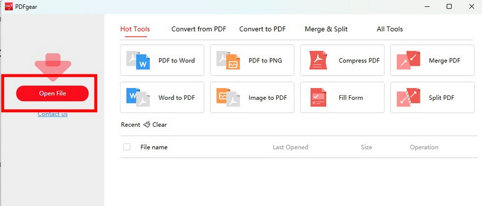Open a PDF with PDFgear