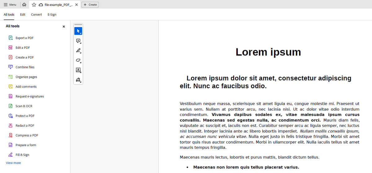 Open PDF in Adobe