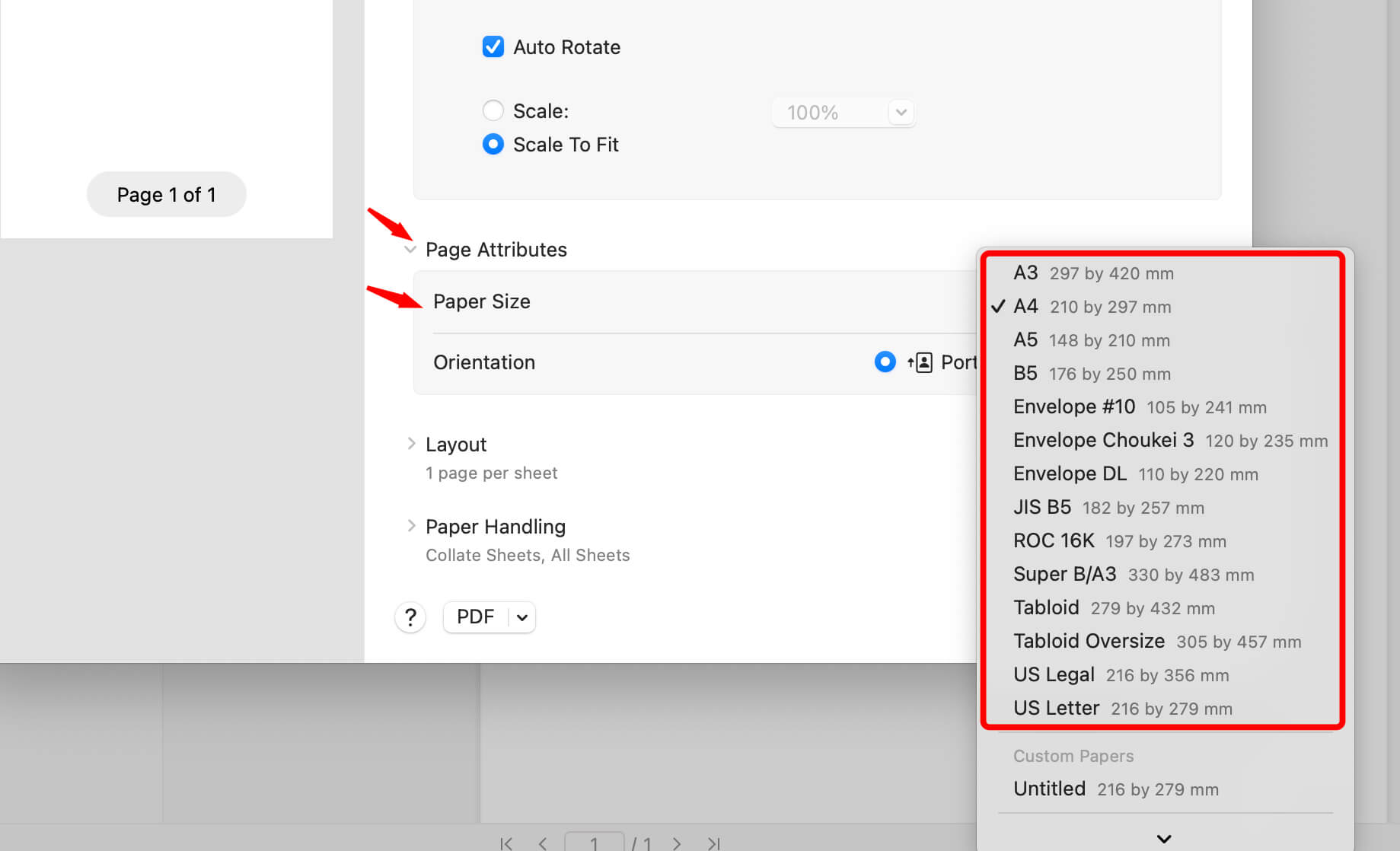 Select Page Size