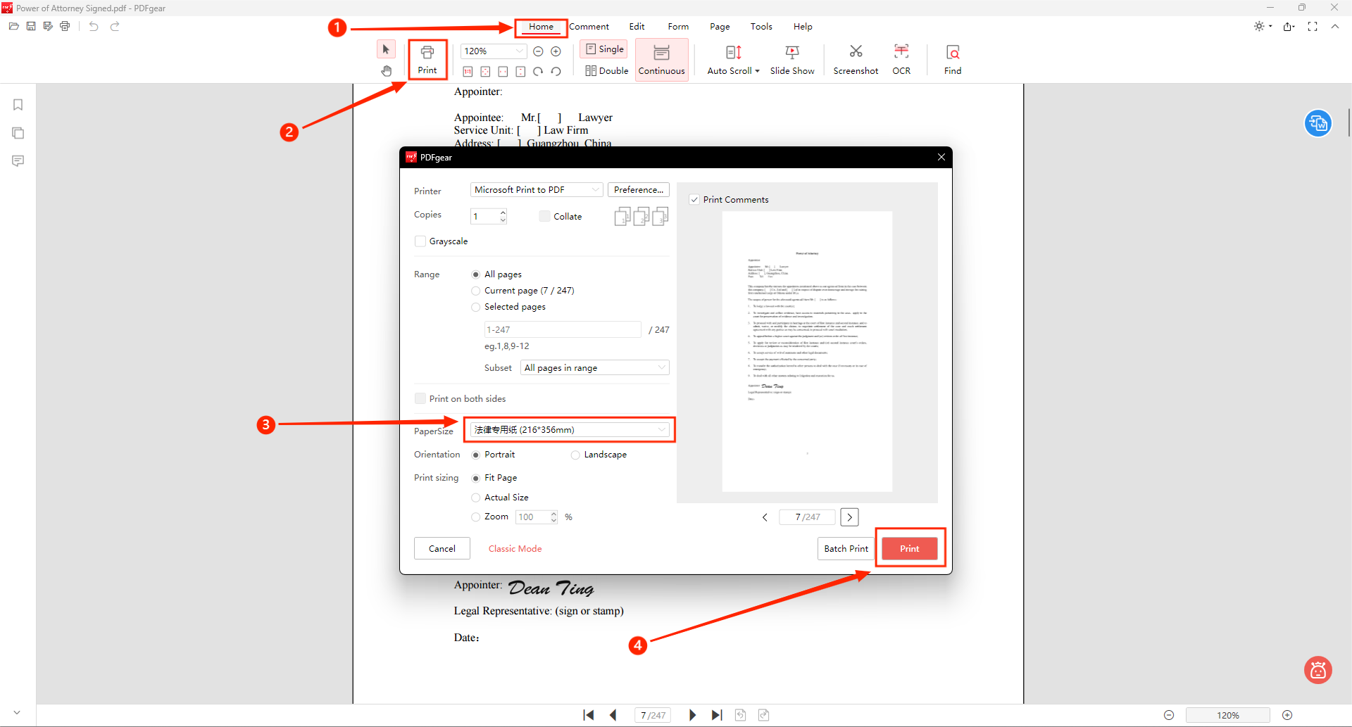 Print the Legal Paper Size PDF