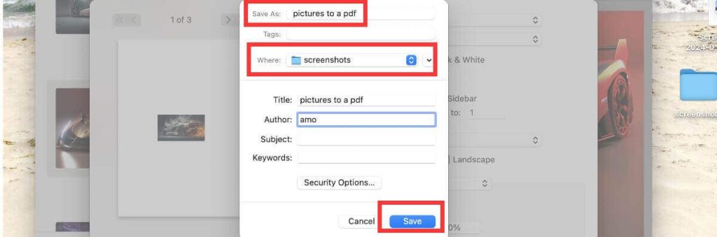 Save the PDF with Multiple Images